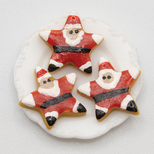 Santa Cookies on Plate